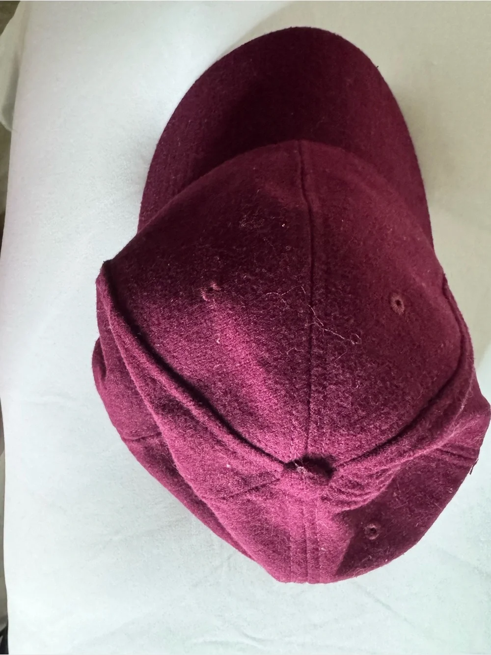 Burgundy Wool Blend Adjustable Strap Baseball Cap Hat | One Size Adjustable